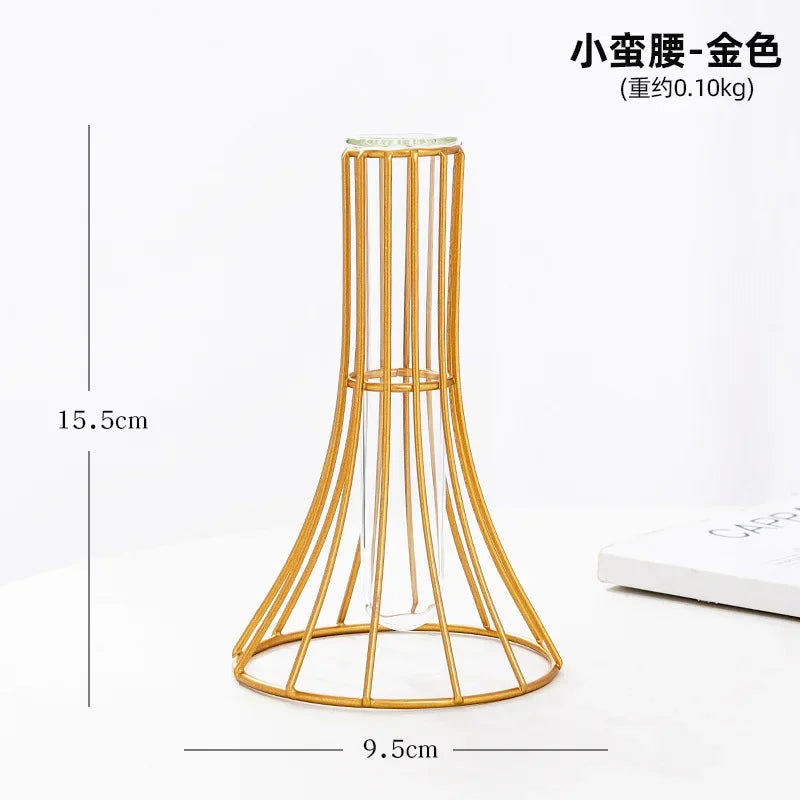 Nordic Geometric Glass Vase – Elegant Hydroponic Plant Holder for Minimalist Modern Home Decor