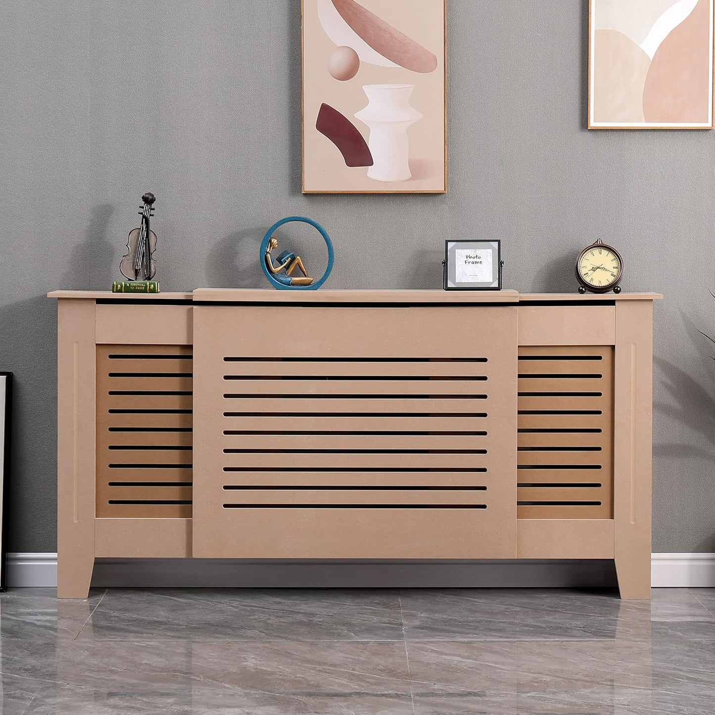 AVC Designs Kensington Radiator Cover Cabinet – Horizontal Slats, 5 Size Options & 5 Colours | Freestanding MDF, Custom Fit