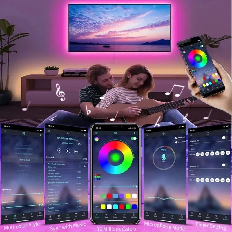 Bargain USB LED Strip Light – RGB Color with Remote / WIFI / Bluetooth or APP Control | Flexible Tape