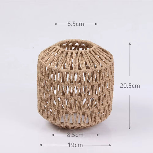 Simulated Rattan Light Fixture Vintage Chandelier Lamp Shade Handmade Woven Lamp Shade for Living Room Bedroom Hotel Restaurant