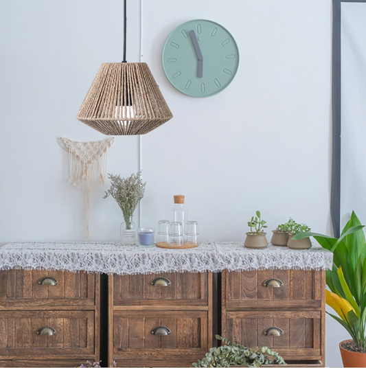 Rustic Woven Lampshade – Simulated Rattan Style | 18x20 cm