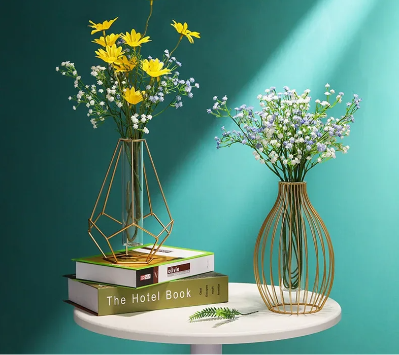 Nordic Geometric Glass Vase – Elegant Hydroponic Plant Holder for Minimalist Modern Home Decor