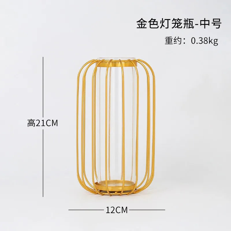 Nordic Geometric Glass Vase – Elegant Hydroponic Plant Holder for Minimalist Modern Home Decor