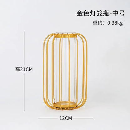 Nordic Geometric Glass Vase – Elegant Hydroponic Plant Holder for Minimalist Modern Home Decor