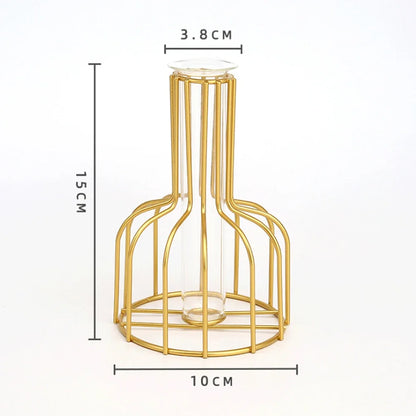 Nordic Geometric Glass Vase – Elegant Hydroponic Plant Holder for Minimalist Modern Home Decor