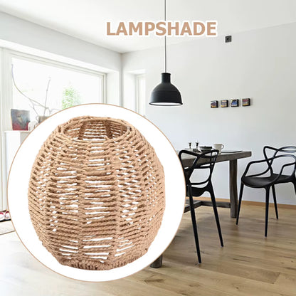 Simulated Rattan Light Fixture Vintage Chandelier Lamp Shade Handmade Woven Lamp Shade for Living Room Bedroom Hotel Restaurant