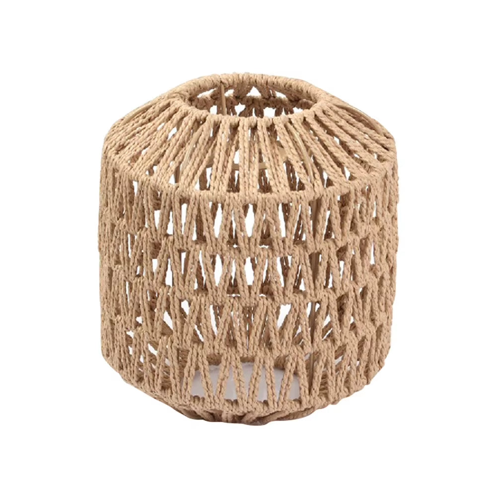 Simulated Rattan Light Fixture Vintage Chandelier Lamp Shade Handmade Woven Lamp Shade for Living Room Bedroom Hotel Restaurant