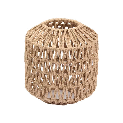 Simulated Rattan Light Fixture Vintage Chandelier Lamp Shade Handmade Woven Lamp Shade for Living Room Bedroom Hotel Restaurant